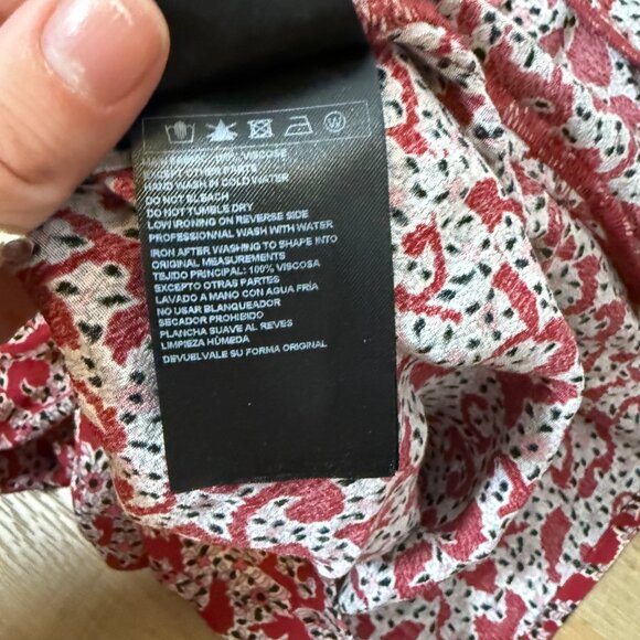 ba&sh Crystal Rouched Mini Dress Red Abstract Print S - Picture 6 of 6